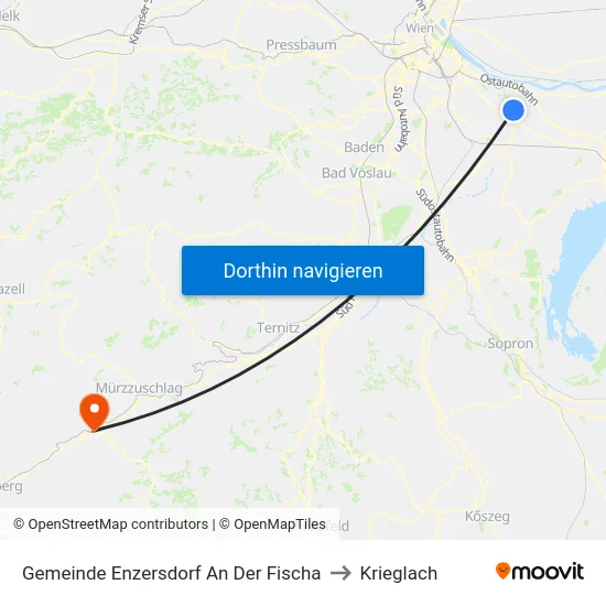Gemeinde Enzersdorf An Der Fischa to Krieglach map