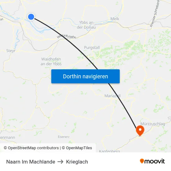 Naarn Im Machlande to Krieglach map