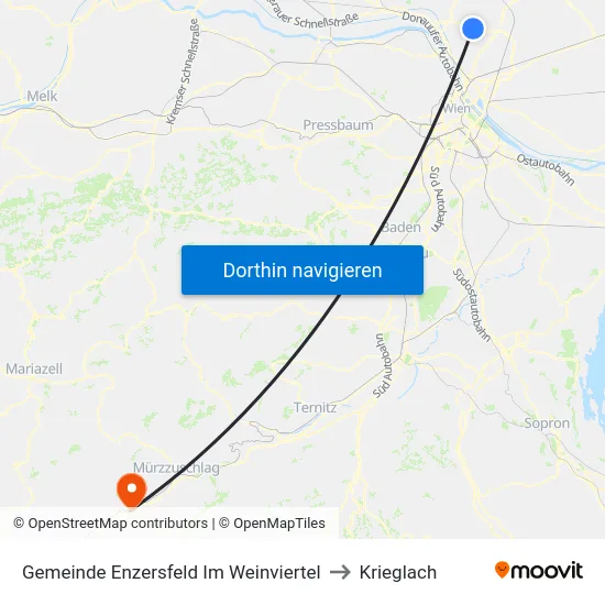 Gemeinde Enzersfeld Im Weinviertel to Krieglach map