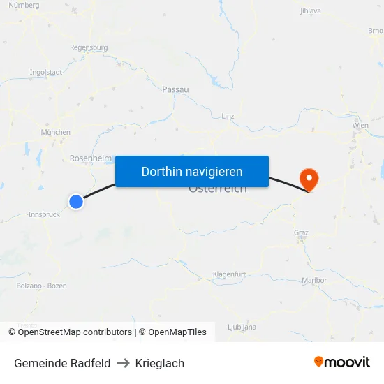 Gemeinde Radfeld to Krieglach map