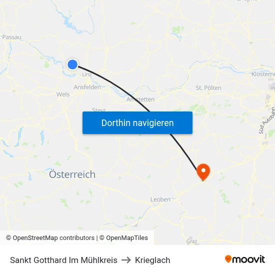 Sankt Gotthard Im Mühlkreis to Krieglach map