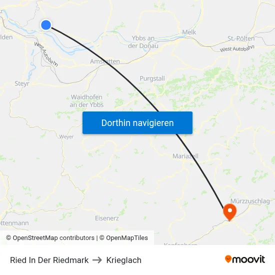 Ried In Der Riedmark to Krieglach map
