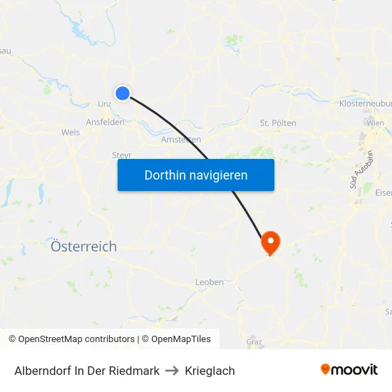 Alberndorf In Der Riedmark to Krieglach map