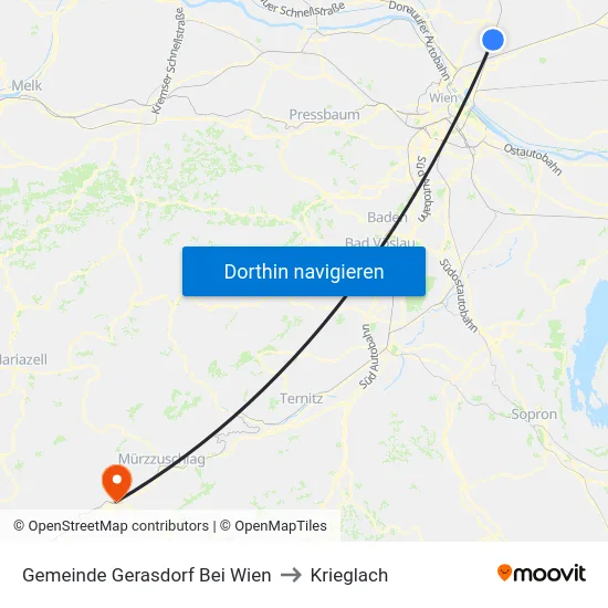 Gemeinde Gerasdorf Bei Wien to Krieglach map