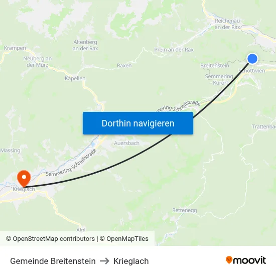 Gemeinde Breitenstein to Krieglach map