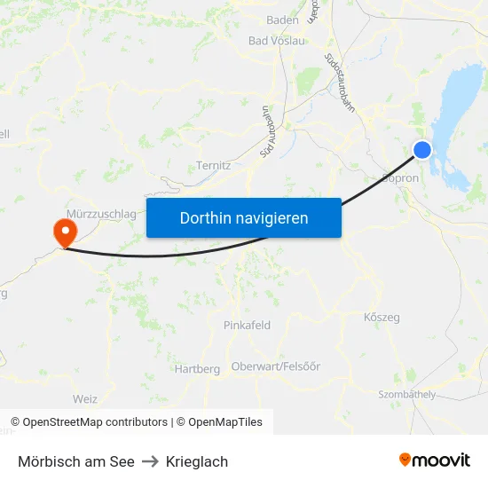 Mörbisch am See to Krieglach map