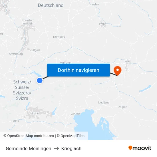 Gemeinde Meiningen to Krieglach map
