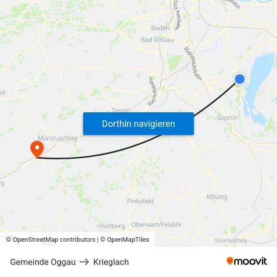 Gemeinde Oggau to Krieglach map