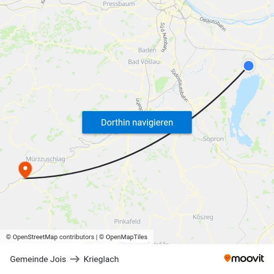 Gemeinde Jois to Krieglach map