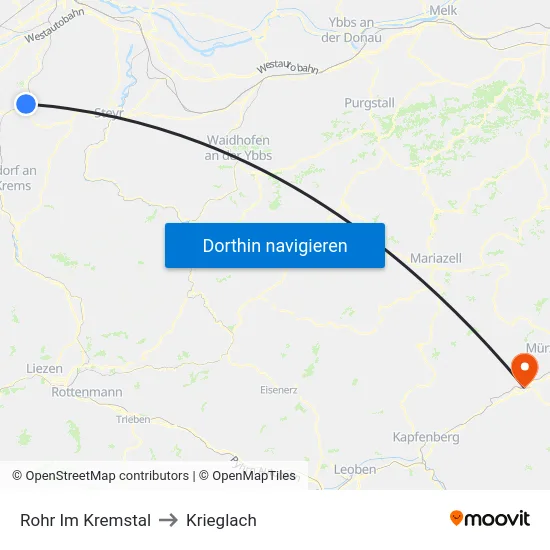 Rohr Im Kremstal to Krieglach map