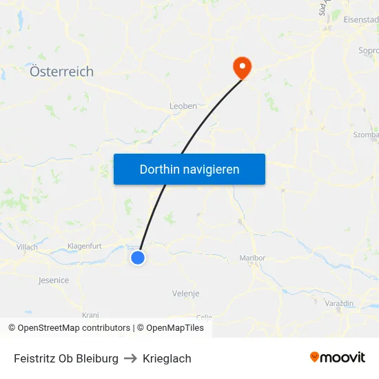 Feistritz Ob Bleiburg to Krieglach map
