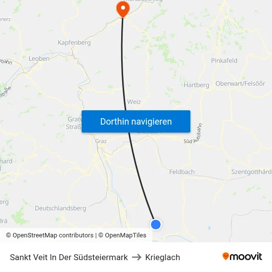 Sankt Veit In Der Südsteiermark to Krieglach map