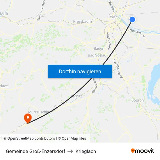 Gemeinde Groß-Enzersdorf to Krieglach map