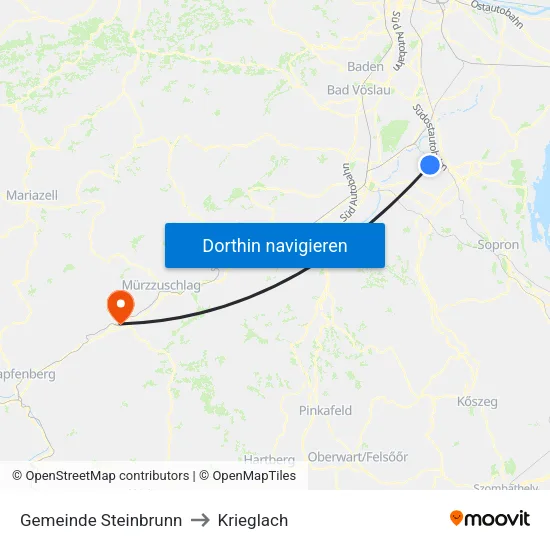 Gemeinde Steinbrunn to Krieglach map