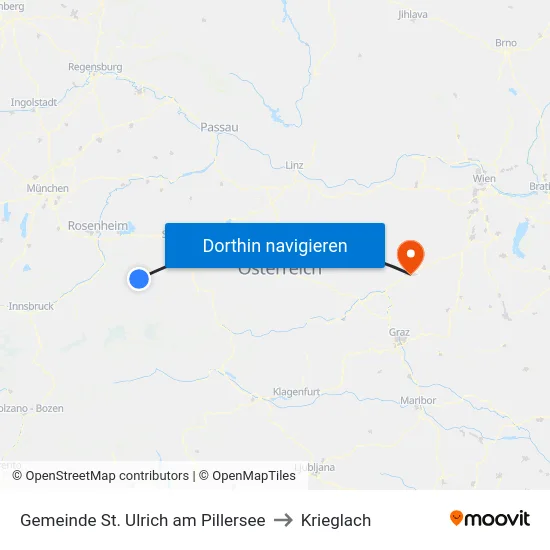 Gemeinde St. Ulrich am Pillersee to Krieglach map