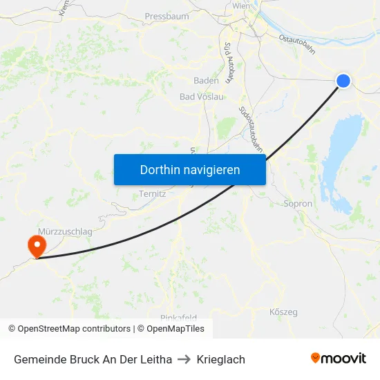 Gemeinde Bruck An Der Leitha to Krieglach map