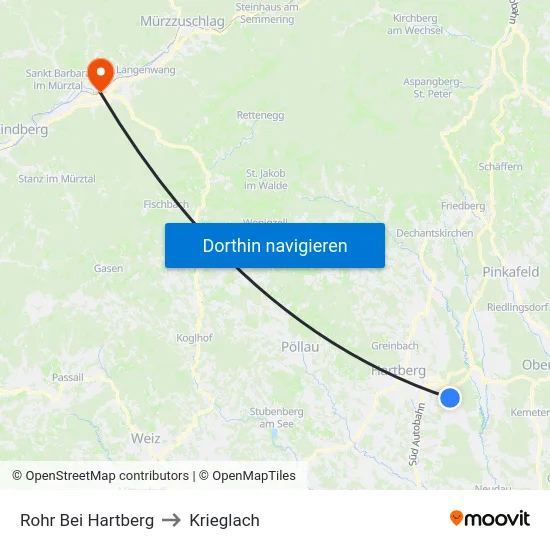 Rohr Bei Hartberg to Krieglach map