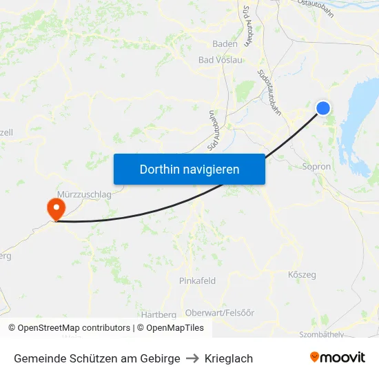 Gemeinde Schützen am Gebirge to Krieglach map