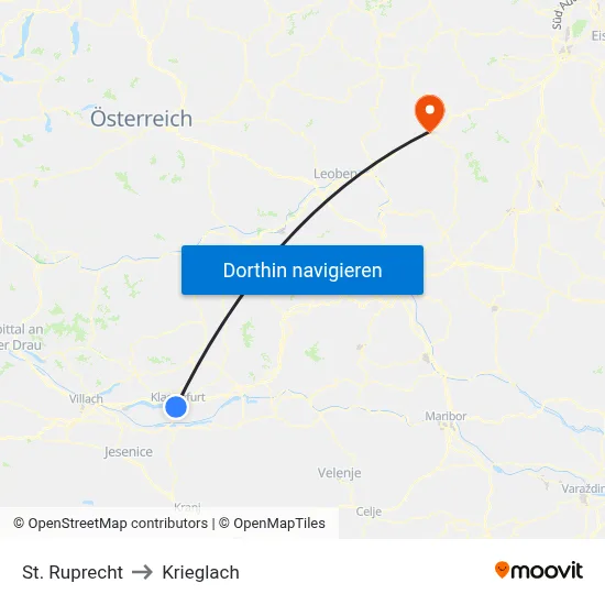 St. Ruprecht to Krieglach map