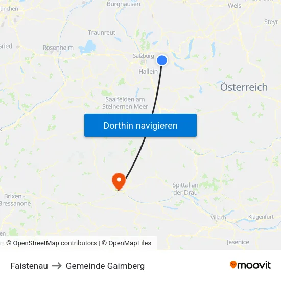 Faistenau to Gemeinde Gaimberg map