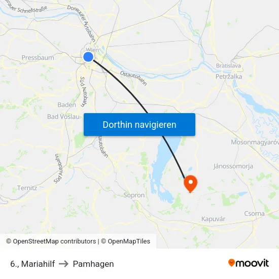6., Mariahilf to Pamhagen map