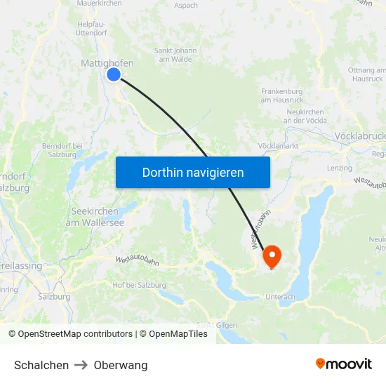Schalchen to Oberwang map