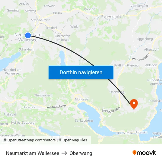 Neumarkt am Wallersee to Oberwang map