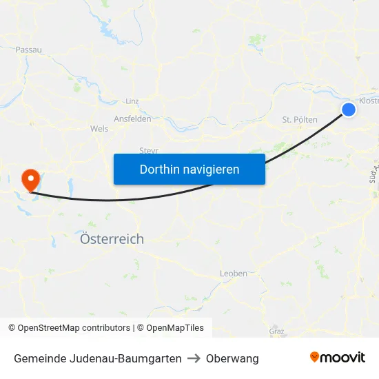 Gemeinde Judenau-Baumgarten to Oberwang map