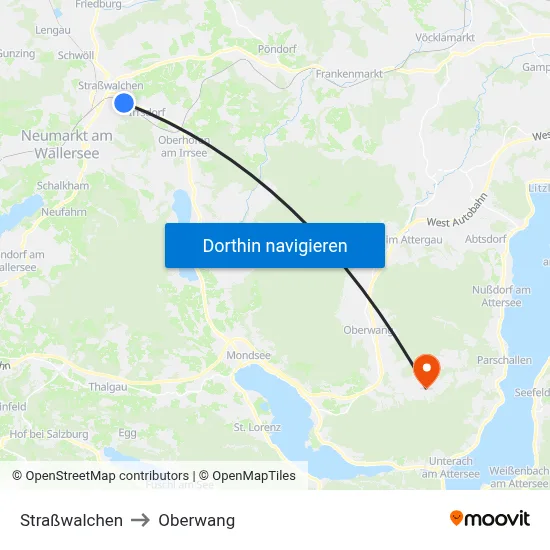 Straßwalchen to Oberwang map