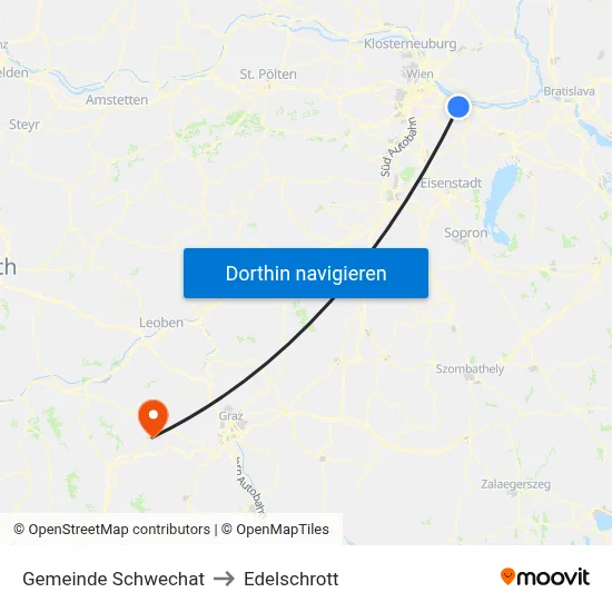 Gemeinde Schwechat to Edelschrott map