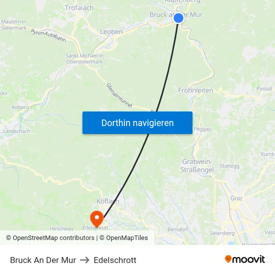 Bruck An Der Mur to Edelschrott map