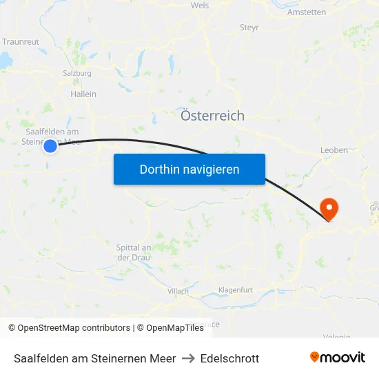 Saalfelden am Steinernen Meer to Edelschrott map
