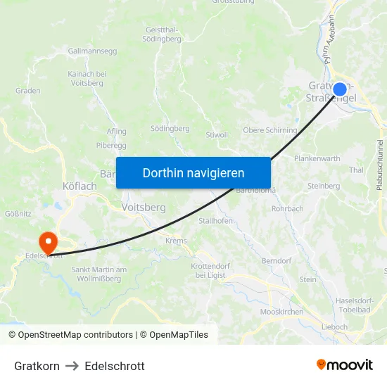 Gratkorn to Edelschrott map