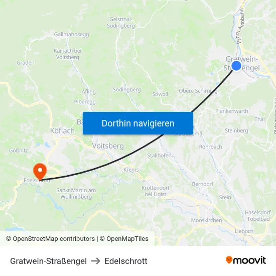 Gratwein-Straßengel to Edelschrott map