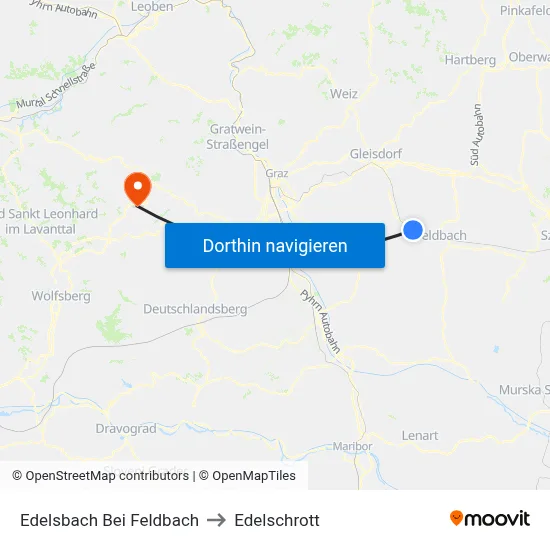 Edelsbach Bei Feldbach to Edelschrott map