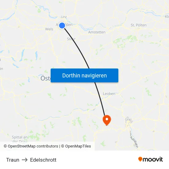 Traun to Edelschrott map