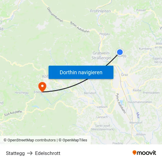 Stattegg to Edelschrott map