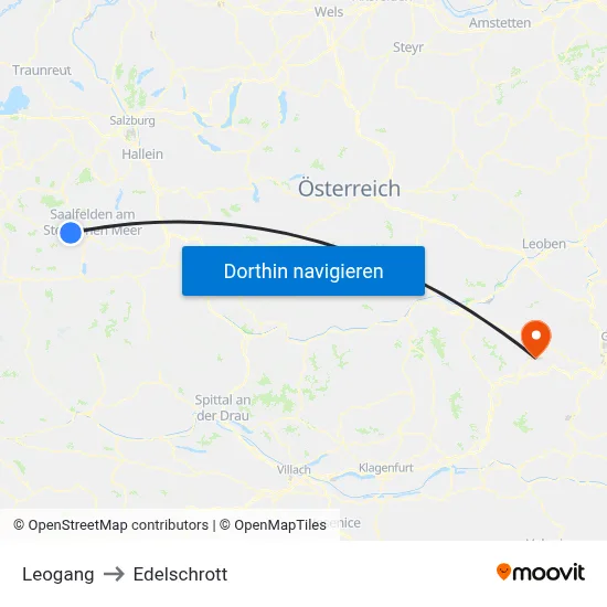 Leogang to Edelschrott map