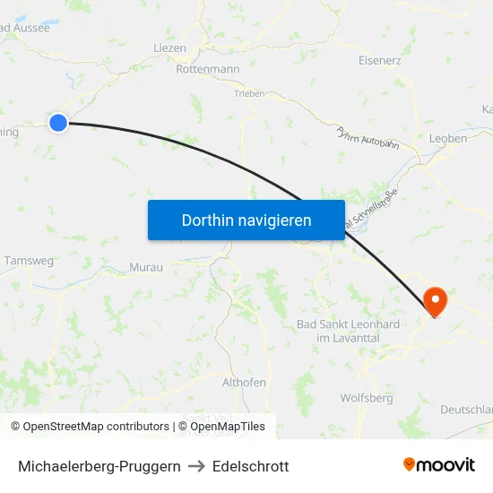 Michaelerberg-Pruggern to Edelschrott map