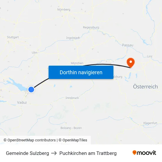 Gemeinde Sulzberg to Puchkirchen am Trattberg map
