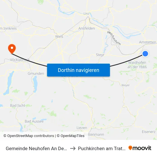 Gemeinde Neuhofen An Der Ybbs to Puchkirchen am Trattberg map