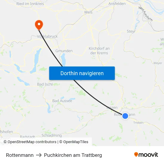 Rottenmann to Puchkirchen am Trattberg map