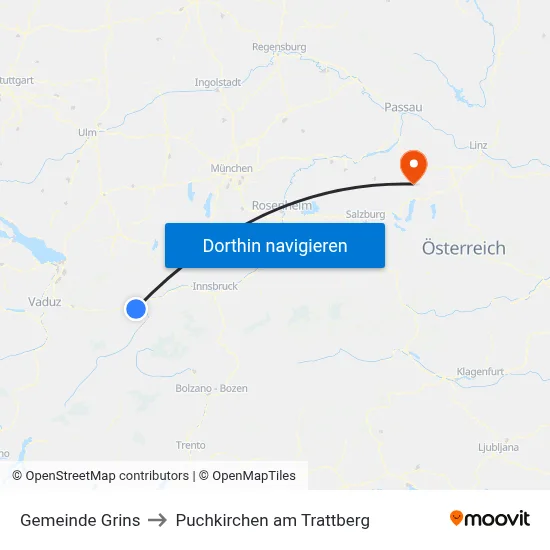 Gemeinde Grins to Puchkirchen am Trattberg map