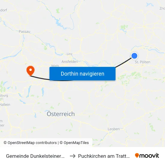 Gemeinde Dunkelsteinerwald to Puchkirchen am Trattberg map