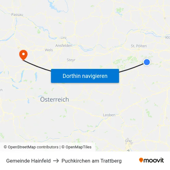 Gemeinde Hainfeld to Puchkirchen am Trattberg map