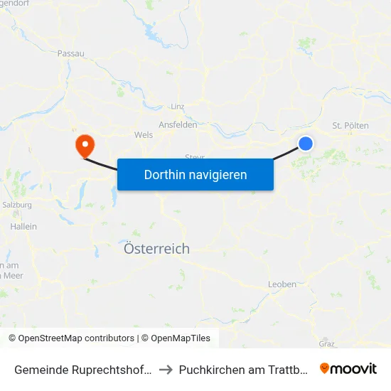Gemeinde Ruprechtshofen to Puchkirchen am Trattberg map