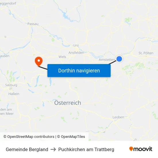 Gemeinde Bergland to Puchkirchen am Trattberg map
