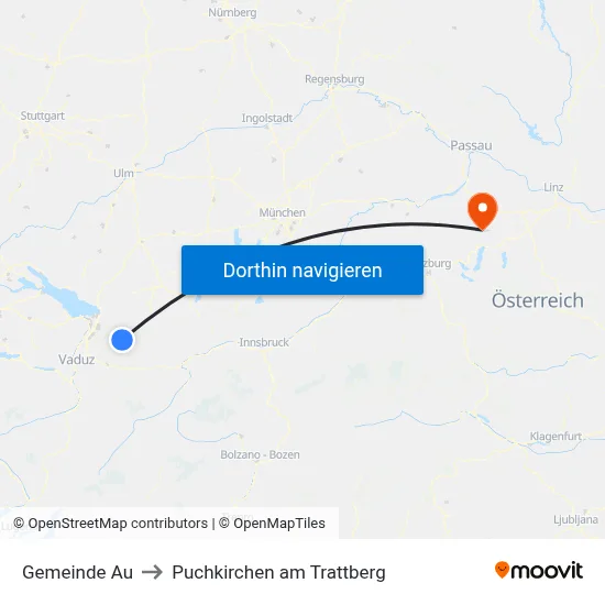Gemeinde Au to Puchkirchen am Trattberg map