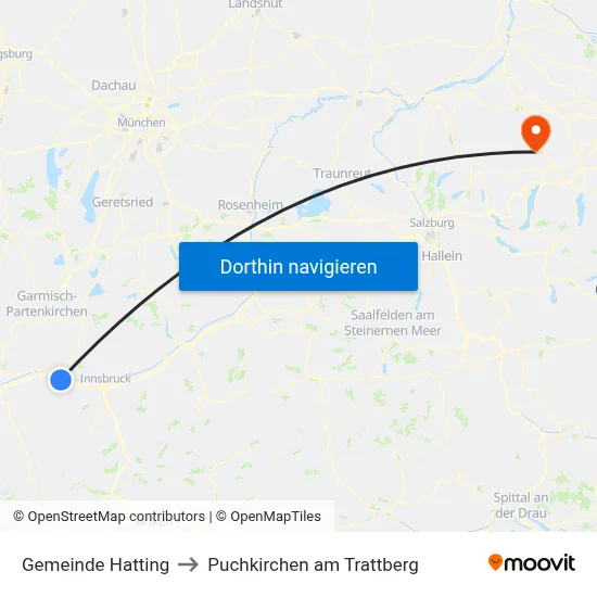 Gemeinde Hatting to Puchkirchen am Trattberg map