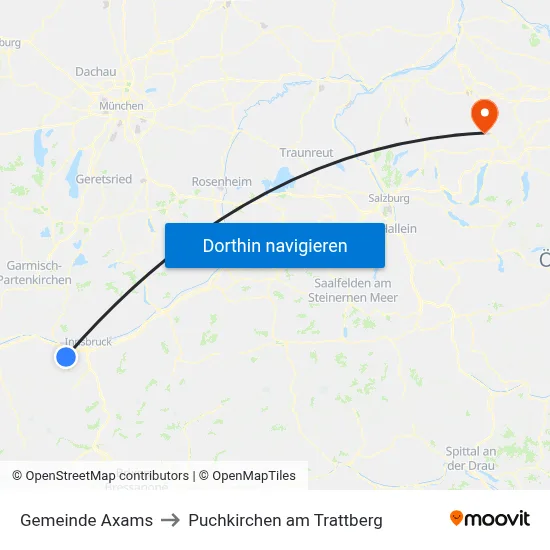 Gemeinde Axams to Puchkirchen am Trattberg map